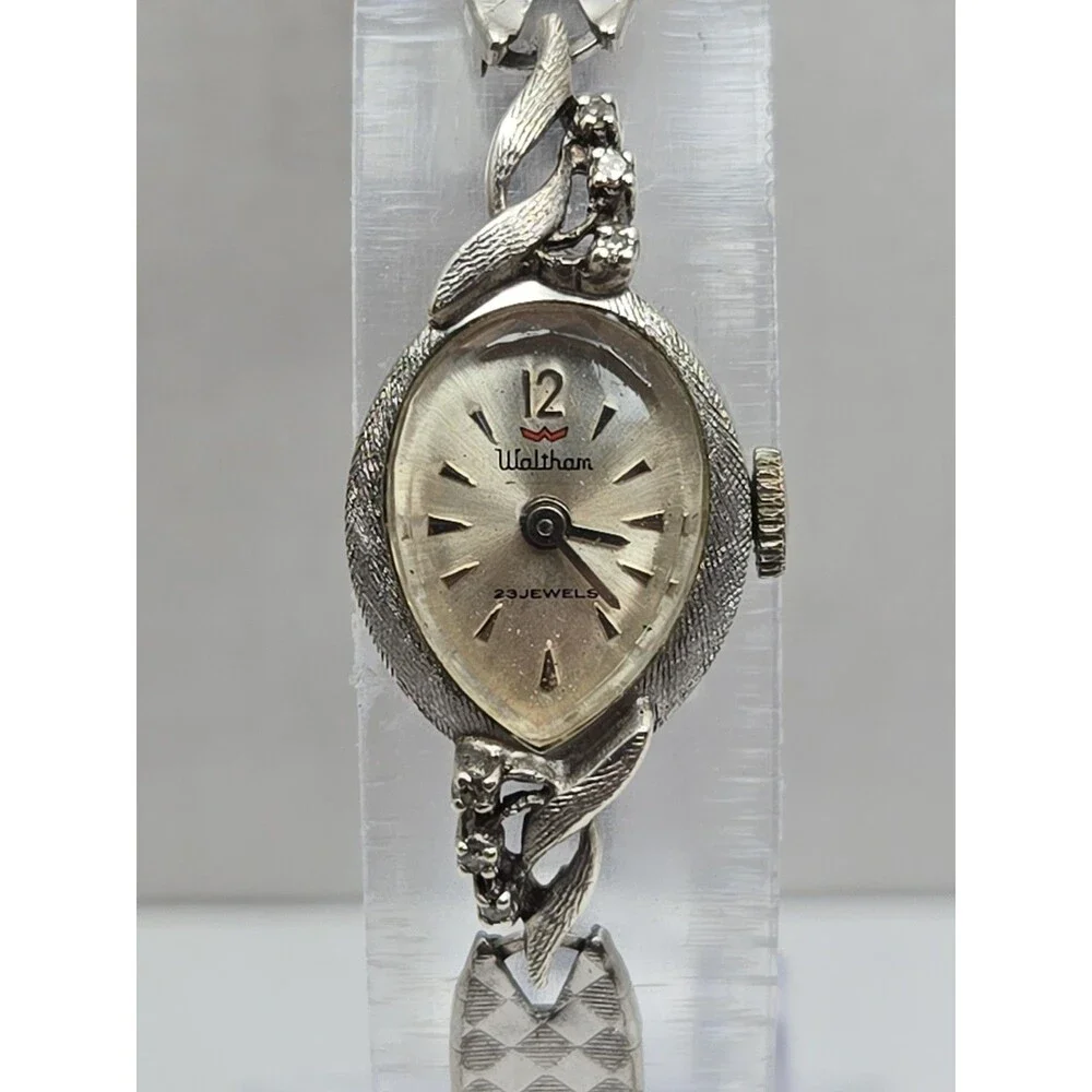 Vintage Waltham 23 Jewels Manual Wind Watch Rolled Gold Plated Diamond Accent